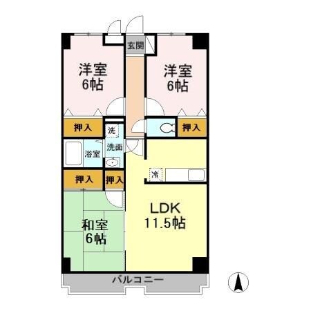 ラフィネ西都賀の物件間取画像