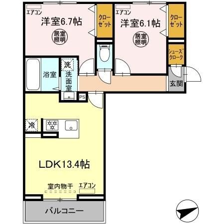 アルメリア　Ｂ棟の物件間取画像