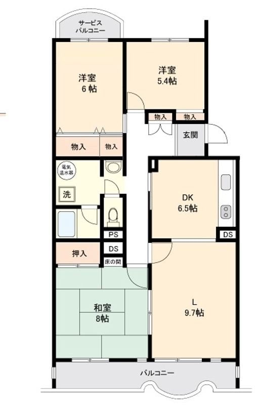 第四みつわ台ハイツK棟の物件間取画像