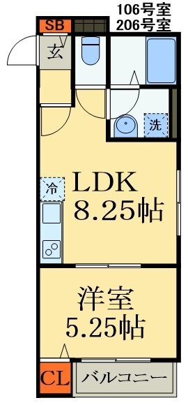 サンシャイン北小金の物件間取画像