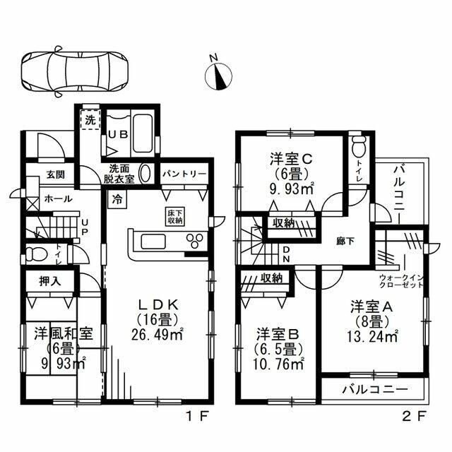 船橋市前原西１丁目戸建の物件間取画像