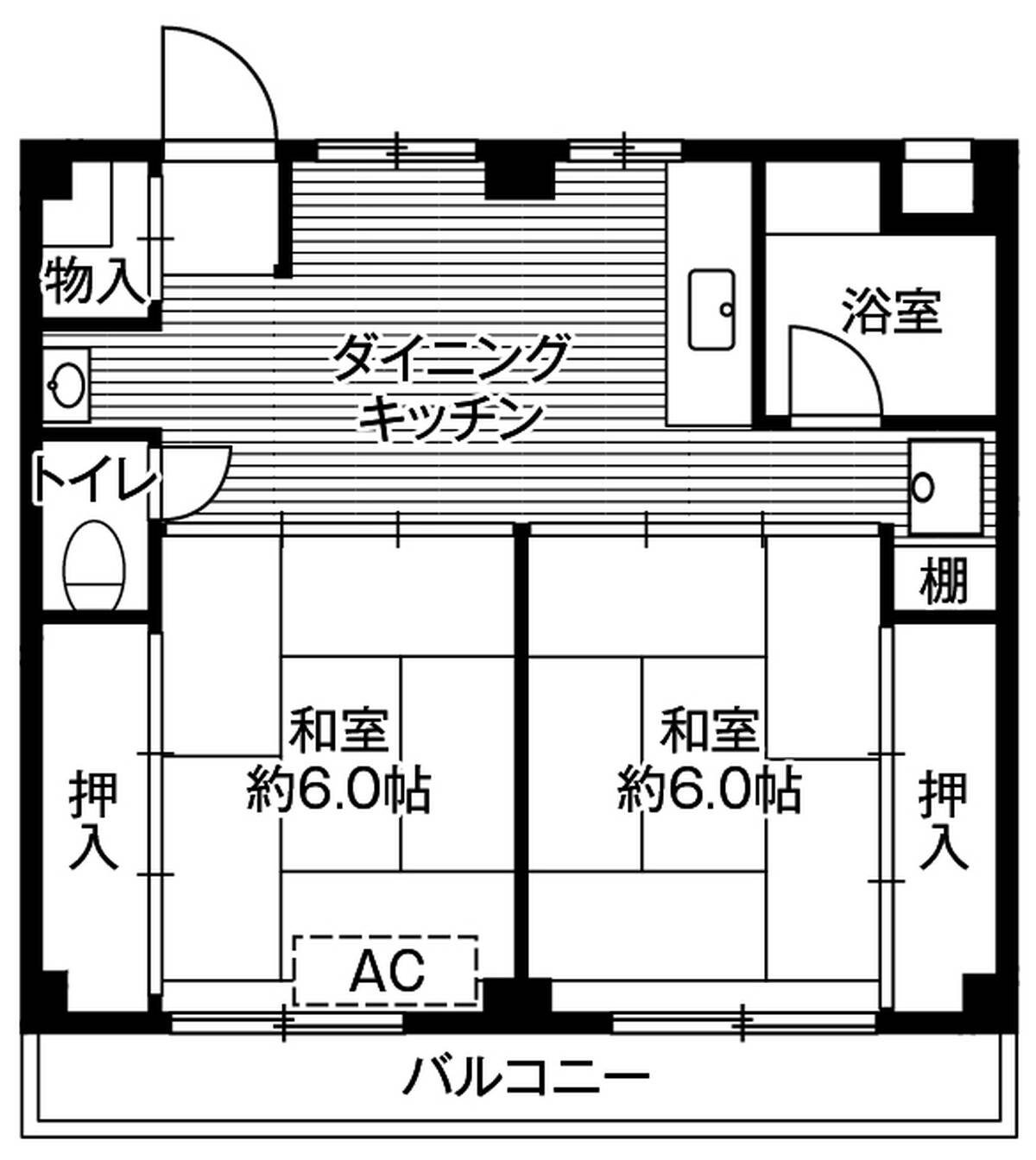 ビレッジハウス鎌ヶ谷1号棟 (302号室)の物件間取画像