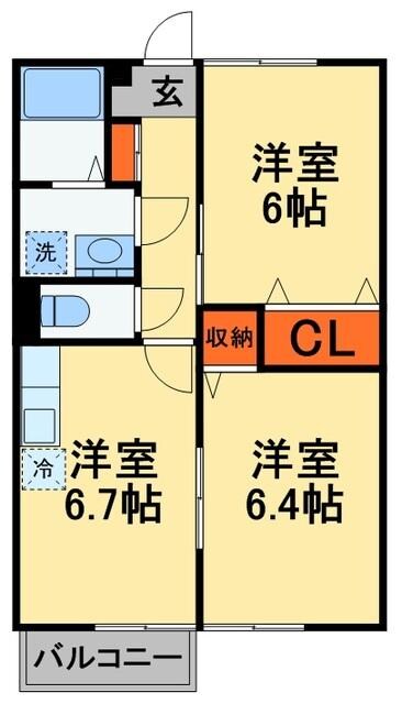 カスミハイツIIの物件間取画像