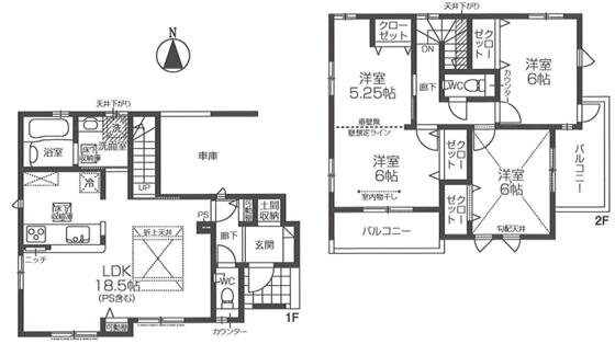 BLOOMING MAISON草加市吉町3丁目貸家1号棟の物件間取画像