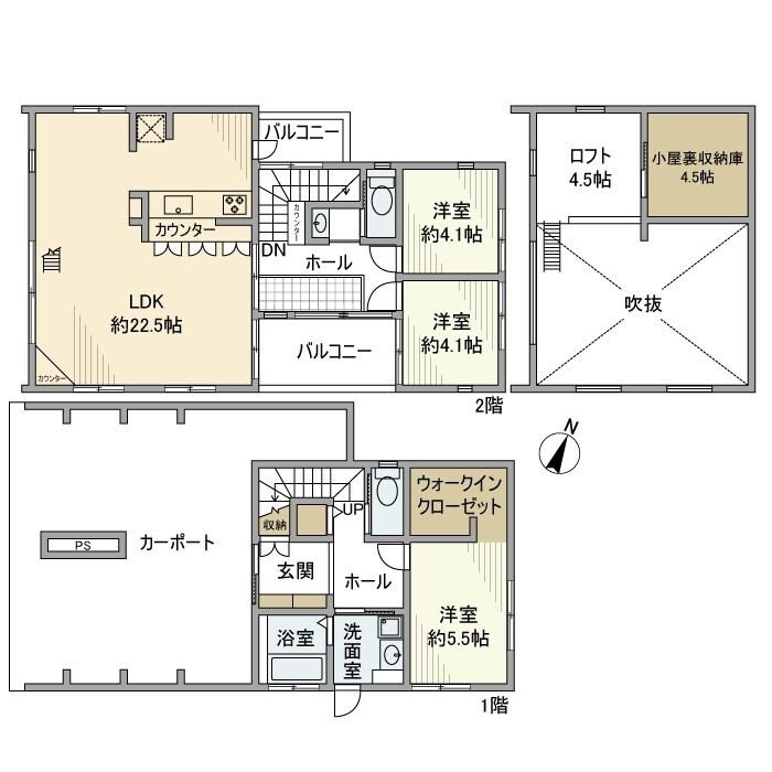 中央戸建の物件間取画像