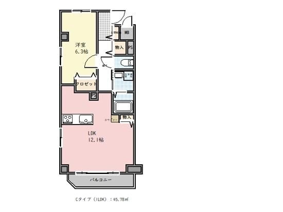 フィールズコート六町の物件間取画像