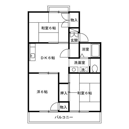 吉岡ハイツ　３の物件間取画像