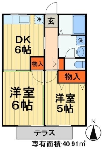 シティハイム国分寺台Ｂ棟の物件間取画像