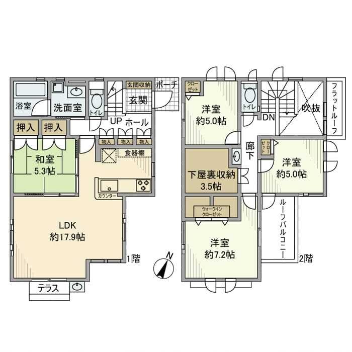 小仲台戸建の物件間取画像