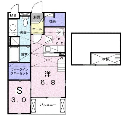 ウエストヒルパーシモンの物件間取画像