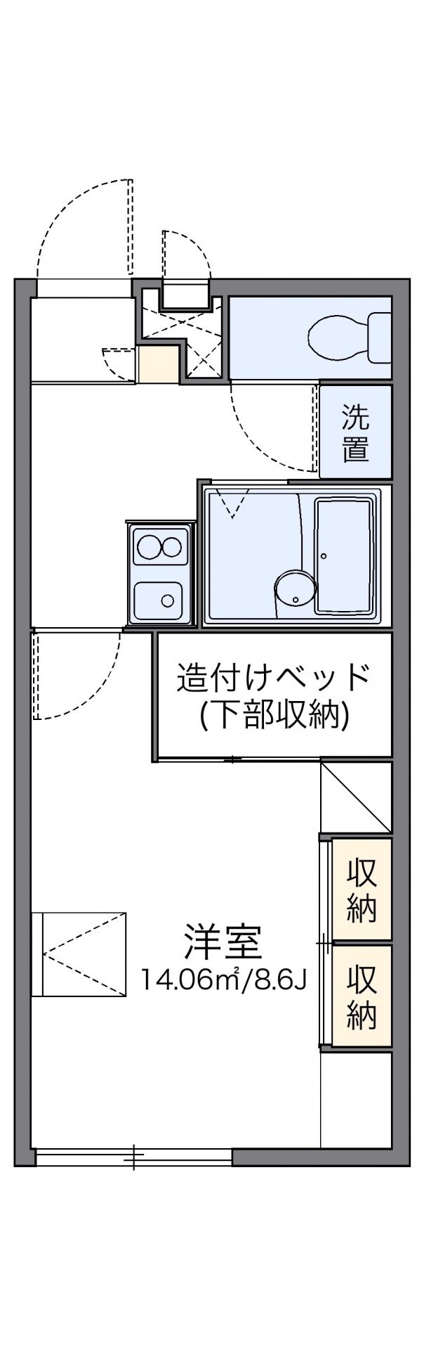 レオパレスガルデニア若葉の物件間取画像