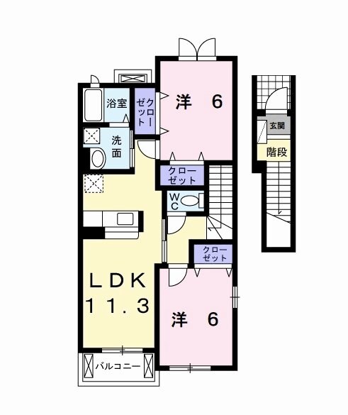 カーサプラシードＢの物件間取画像