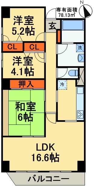 パラッツオ稲毛の物件間取画像