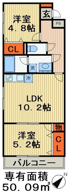 グランデュール千葉寺の物件間取画像