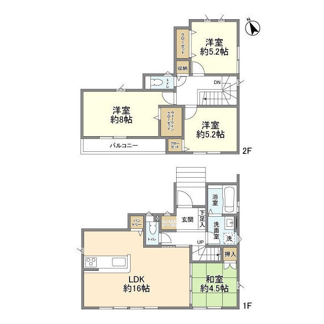 ４１８６佐倉市六崎６期２棟２号棟の物件間取画像