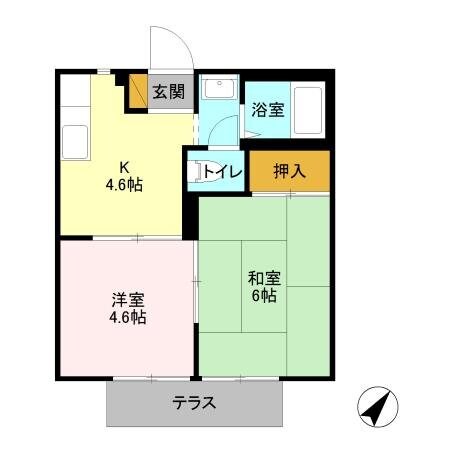 ソレイユ若葉　Aの物件間取画像