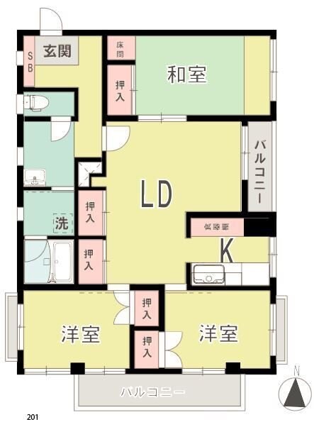 ラ・フォンテ都町の物件間取画像