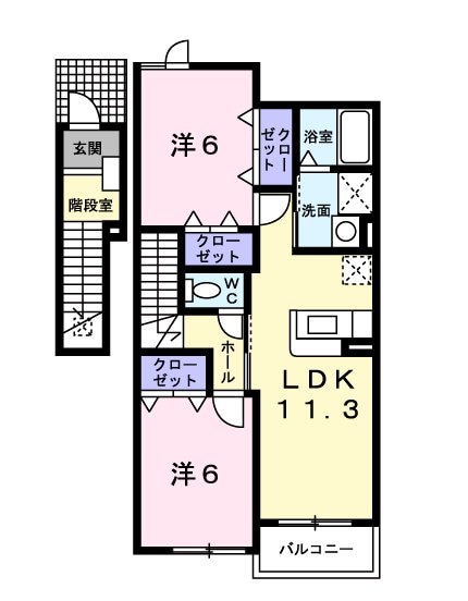 フォーリーフＤの物件間取画像