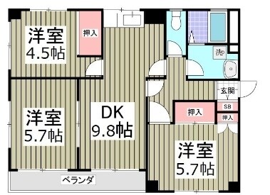 ホワイトヴィラ新所沢の物件間取画像