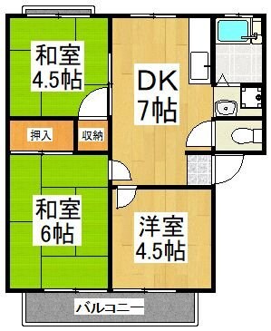 ハイツコマチAの物件間取画像