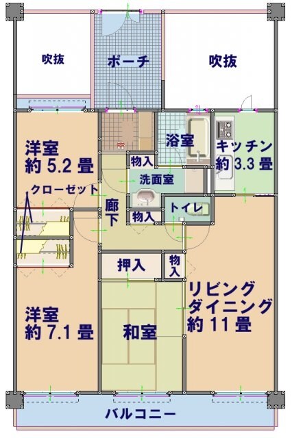 コスモ川越脇田町の物件間取画像