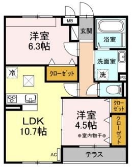 カーサビアンコの物件間取画像