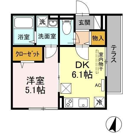 アンジュール高松Bの物件間取画像