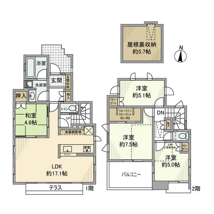 保谷町戸建の物件間取画像