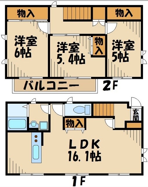 上水南町三丁目戸建貸家の物件間取画像