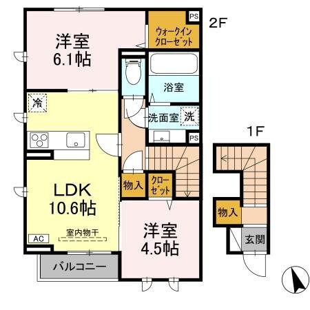 グランツ久米川の物件間取画像