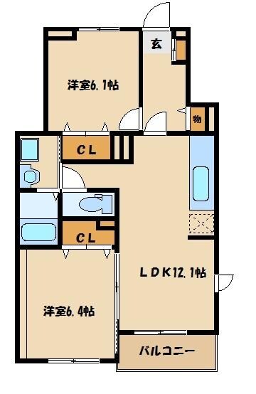 カレント　久米川の物件間取画像