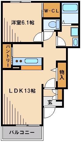 コンフォーティアＢの物件間取画像