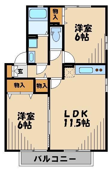 セジュール新町Ｂの物件間取画像