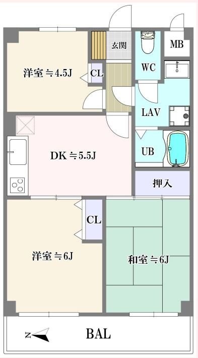 キャッスルマンション川越Ｃの物件間取画像