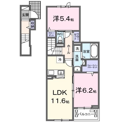 クレッセント毛呂山の物件間取画像