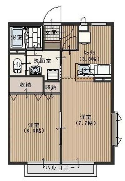 コンフォート毛呂山の物件間取画像