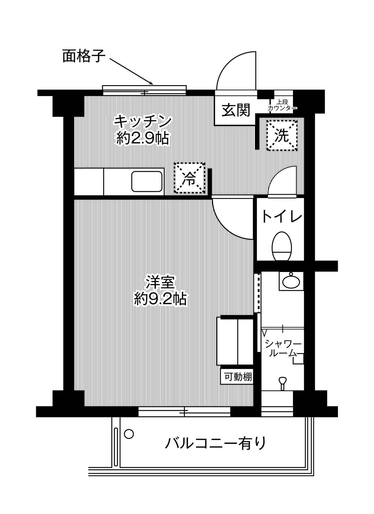 ビレッジハウス月吉3号棟 (402号室)の物件間取画像