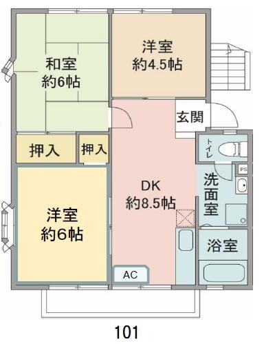 コンフォートイーストＡ・Ｂの物件間取画像