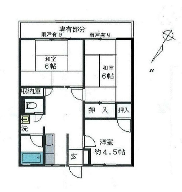 みどりハイツＡの物件間取画像