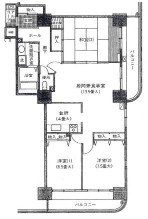 シャレール玉川上水18号棟の物件間取画像