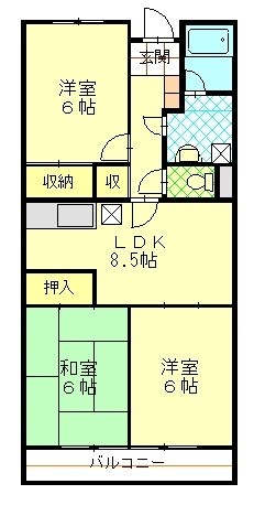 エーデルハイム２号棟の物件間取画像