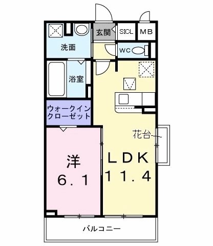 中神町アパートの物件間取画像