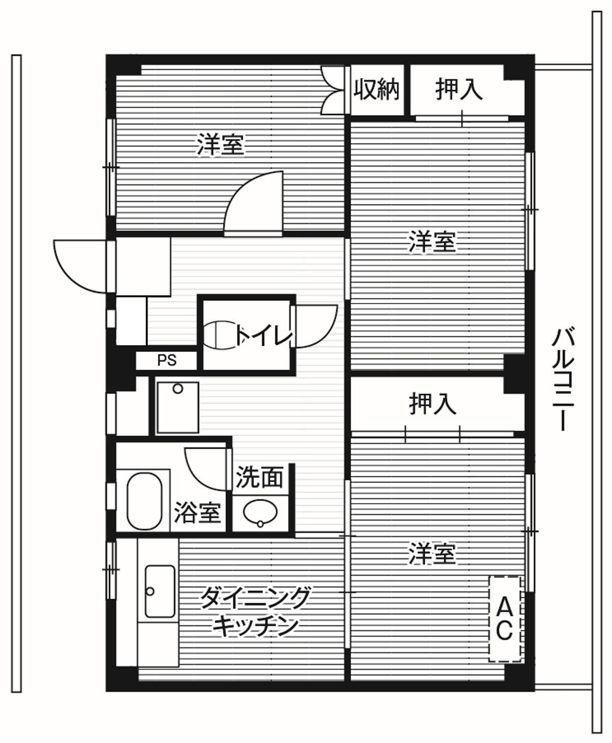 ビレッジハウス郷地2号棟 (405号室)の物件間取画像