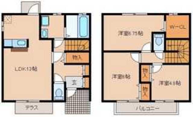 テラス原山の物件間取画像