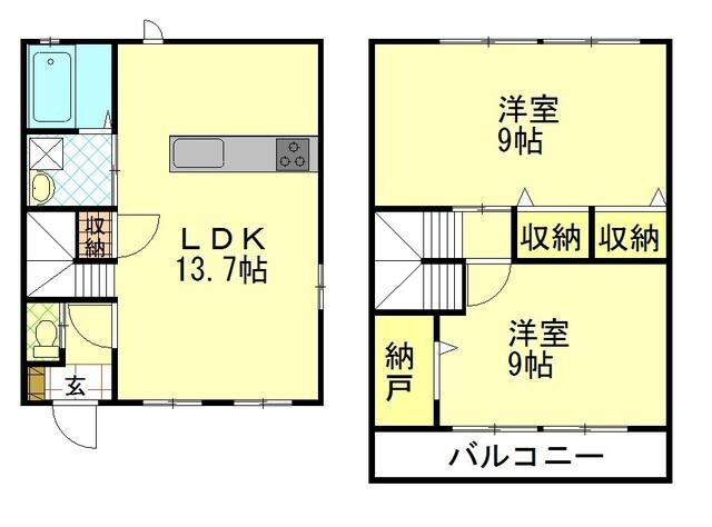 カサ・デ・ロカの物件間取画像