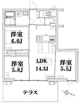 AXIS上小町の物件間取画像