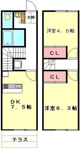 レオパレスかなめの物件間取画像