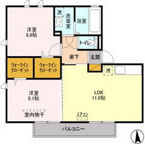 ラフレ仲道Ｅの物件間取画像