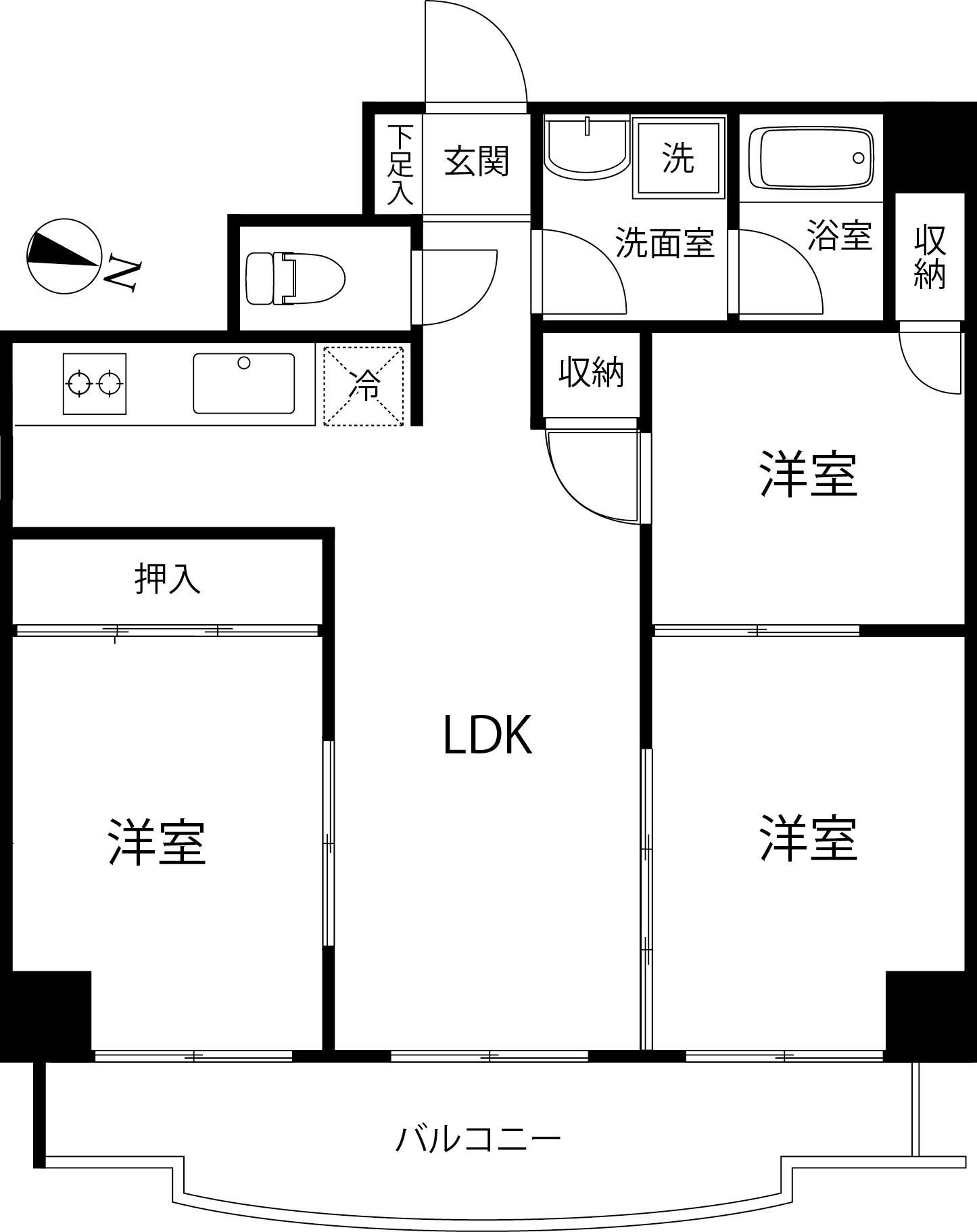 リバーサイド越谷の物件間取画像