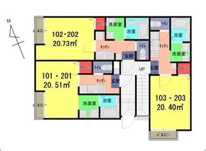 メゾンプランドール一ノ割の物件間取画像